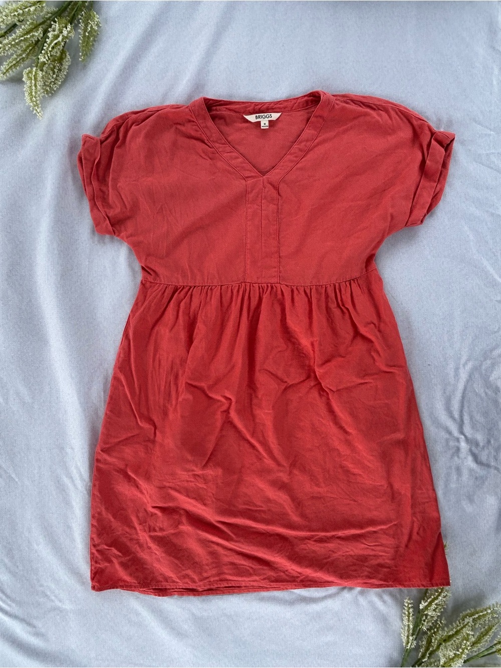 Briggs New York Red Linen blend womens Dress - Medium